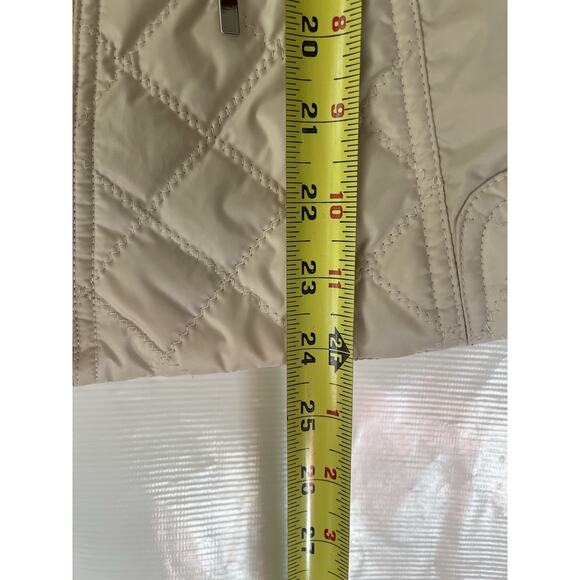 Laundry by Shelli Segal Cream Lightweight Quilted Puffer Coat Jacket Small - Picture 8 of 10